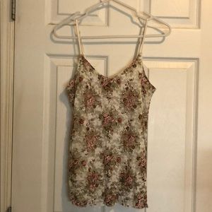 Costa Blanca White Lace Floral Cami Tank Top